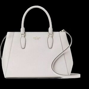 Kate Spade Kristi Light Gray Leather Satchel KA696 Warm Cement